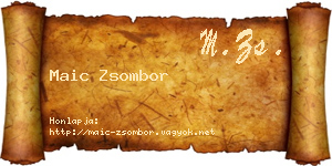 Maic Zsombor névjegykártya
